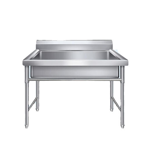 Stainless steel commercial sink kitchen single-slot large hand-washing sink dishwashing custom dishwashing basin with bracket integrated sink 800*500*800 without faucet without faucet hole