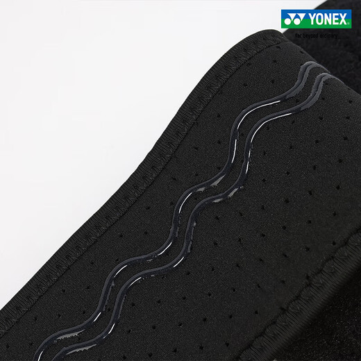 YONEX/尤尼克斯 专业羽毛球护膝 开放式透气支撑可调节yy男女 MPS-24CR 黑色 1只装 均码