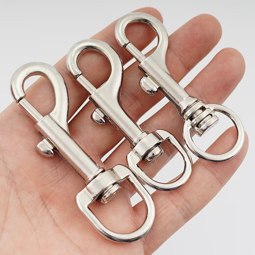Juchuangqi pet single-head buckle stainless steel dog buckle traction rope chain buckle diving spring buckle rotating universal buckle key chain zinc alloy-No. 2 8.3cm