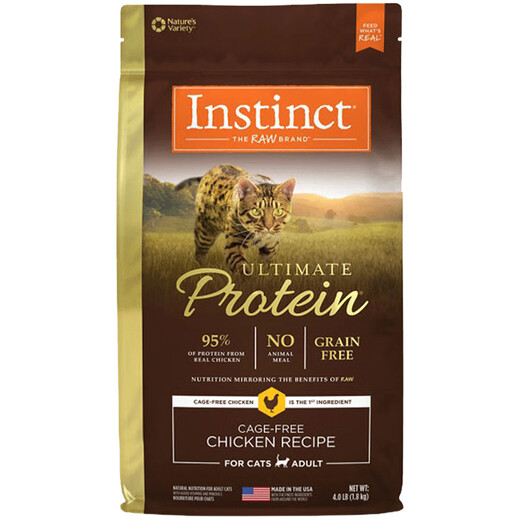 INSTINCT Bailey High Protein Cat Food Fresh Freeze-Dried Grain-Free Chicken Gold High Protein Duck Bailey Adult Kitten High Protein Chicken 10 lbs (Special Offer 25.8) 0g Double Label Anti-Counterfeiting