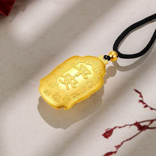 GRAYCEWODY Old Phoenix 999 gold Buddha head pendant pure gold pure silver Tathagata Buddha gold-wrapped silver pendant for boyfriend and girlfriend mother Buddha necklace + certificate Old Phoenix gold store model 30*50mm about 35 grams