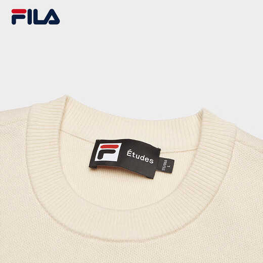 FILA Official Couple's Knitted Sweater 2025 Fashionable and Comfortable Graffiti Hand-Embroidered Pullover Sweater