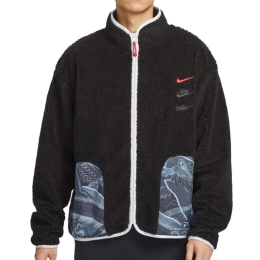Nike (Nike) Chaqueta Hombres 2025 Summer Nuevo Sportswear Fleece Fleebe Coloque Collar Collar Jacket FZ6194-126 FZ6194-010 Negro Modelo de año nuevo XL
