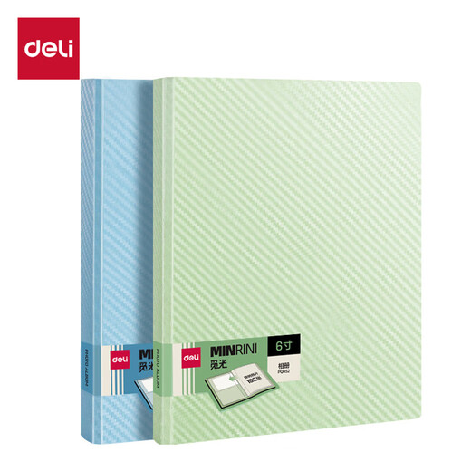 Deli (deli) photo album album 6-inch photo album family photo album large-capacity photo plastic interstitial mixed-pack children's growth record album baby photo album blue PQ852