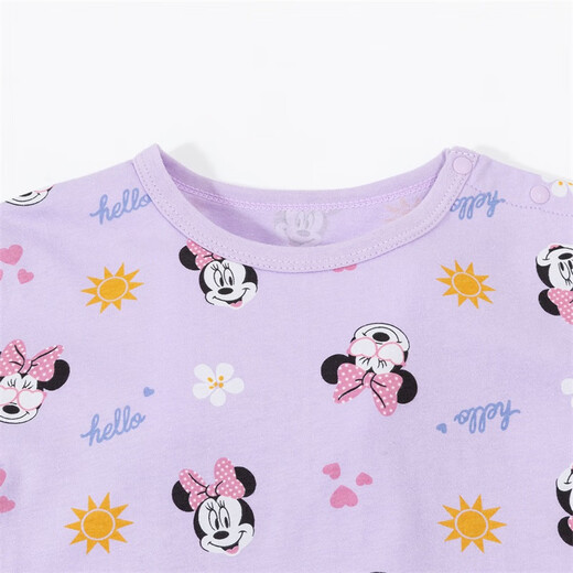 Disney Children's Cloding Boys 'T-Shirt Disney Baby Serie Cartoon bequemer atmungsaktives T-Shirt 212S1502 Lila Bottom Rice 110