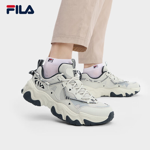 FILA official men's shoes dad shoes sneakers new cat claw shoes 5th generation retro casual shoes silver green/high profile gray-SH 42