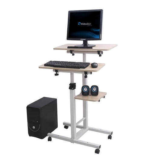 可调节高度的电脑桌床边升降电脑桌站立式笔记本电脑台移动床边 756E枫木15