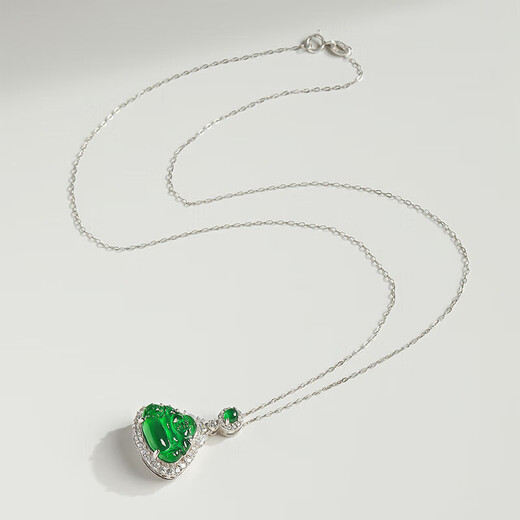 以心参玉【保价11.11】S925银镶翡翠佛公吊坠 银包镶弥勒佛女款玉坠