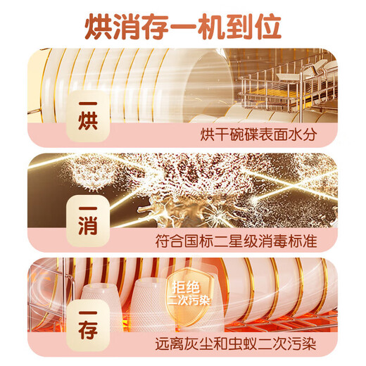 Canbo Disinfection Cabinet Household Small Vertical Desktop Countertop Disinfection Cupboard Drainage-Free High-Temperature Disinfection Drying Kitchen Two-Star Desktop Disinfection Two-Star 40L Upgraded Sterile White Consult Customer Service for Surprises