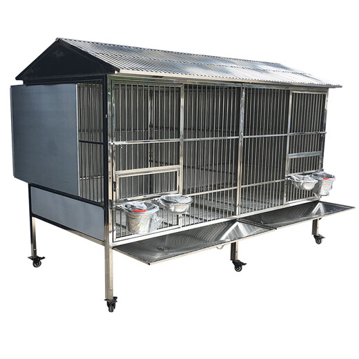 HKML Outdoor Stainless Steel Dog Cage Large Dog Outdoor Rainproof Medium Dog Flush Funnel Toilet Female Dog Cage Three Sided Baffles 125 Widened Model 125*95*173cm Boutique 202 Thickened Round Tube Model - Diameter 9.5mm Quick delivery within 1 day