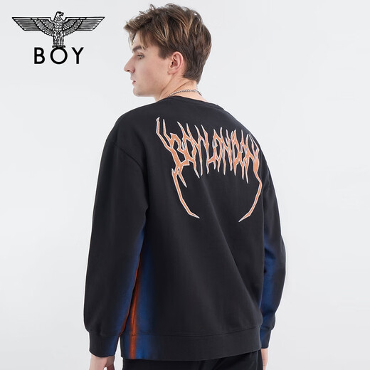 BOY LONDON rock flame spring couple long-sleeved twill embroidered pullover round neck sweatshirt N03900 blue M