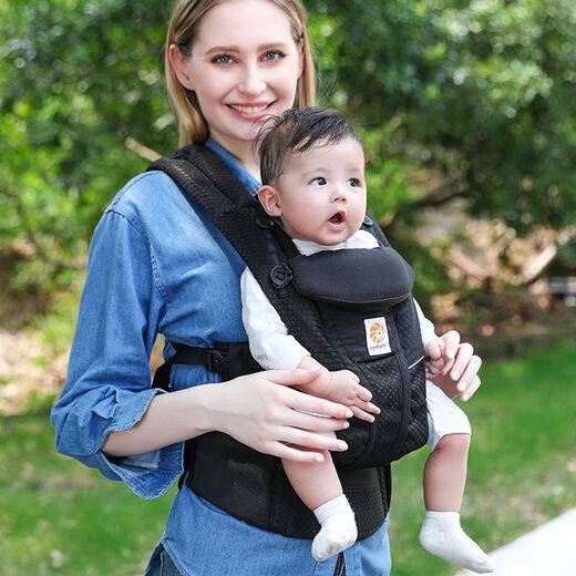 egobaby婴儿背带前后两用二狗背带娃娃新款透气抱娃神器解放双手 【适用0 breeze【纯棉-透气款】珍珠灰