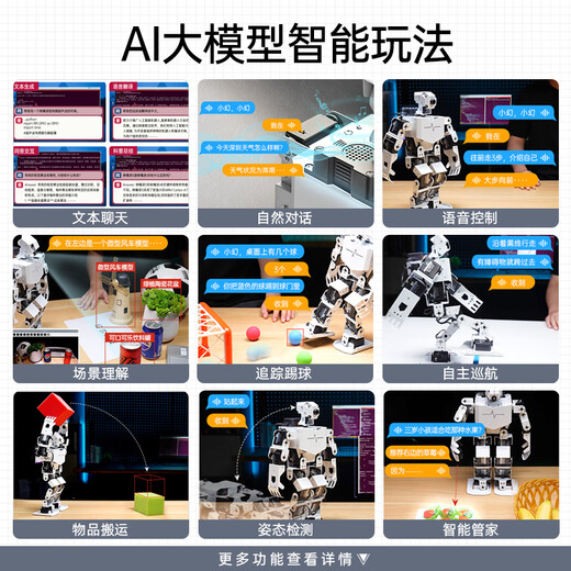 Fantasy Raspberry Pi 5/4B Bionic Humanoid Roboter Tonypi Intelligentes AI Großer Modell visuelle Erkennung Grab -Sprach Interaktion Python Programmierung verkörpert intelligente Roboter Standard Edition Raspberry Pi 4b/8g