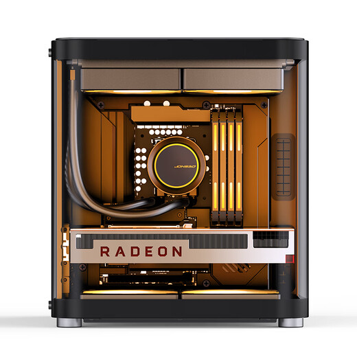 乔思伯(JONSBO) TK-1黑色双曲面海景房MATX机箱(铝合金外壳/240冷排/ATX电源/Type-c Gen2 10Gbps+)