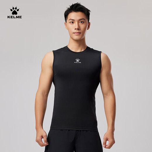 Kelme / Karme Ärmel und Strumpfhosen für Männer Fußball Elastizierer Sommer laufen atmungsaktives Schweiß Training Fitnessanzug Schwarz XL 180
