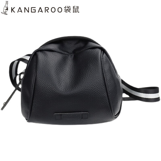 
Kangaroo (KANGAROO) genuine leather women's bag 2024 new fashion one-shoulder crossbody bag solid color soft leather shell bag casual large capacity cowhide waist bag regular version pure black shoulder strap