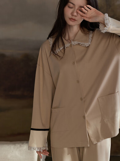 同语（TONGYU）睡衣女莫代尔棉春秋季长袖家居服女士时尚可外穿新款宽松套装 女士M3884 L 165