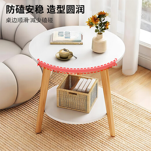 Quanpinwu small round table tea house for living room simple sofa side table Nordic bedroom bedside table mini balcony small table