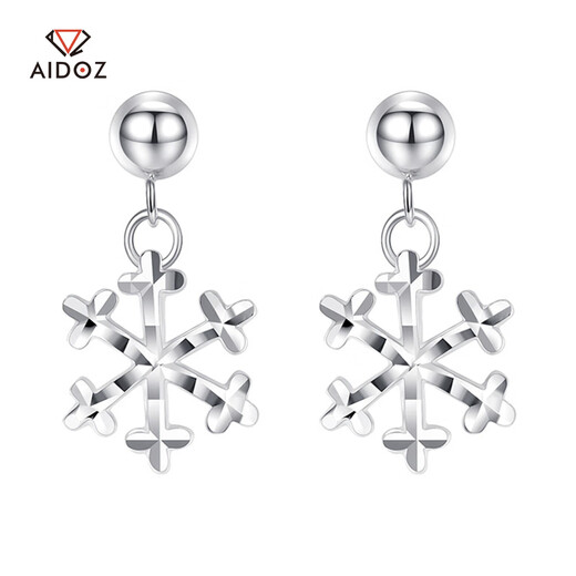 Aido Diamond pt950 earrings for women, platinum earrings, platinum earrings for women, romantic snowflake earrings for my wife, weighing 2.9-3.1 grams + delivery certificate