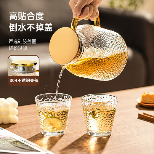 Yipot tea cold kettle cold water kettle high temperature resistant thickened explosion-proof cold water cup high borosilicate glass household large flower fruit tea kettle