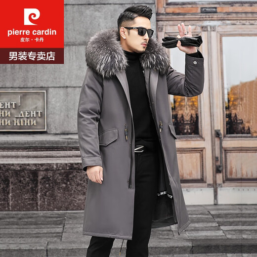 
Pierre cardin (pierre cardin) Parkae over men's winter repellent coat detachable coat fur integrated men's fur jacket medium length medium length black shell black repellent coat M 80-90Jin [Jin equals 0.5 kg]