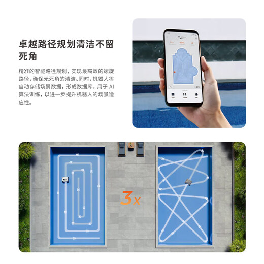 Deep Blue Swimming Pool Sewage Suction Machine Underwater Vacuum Cleaner Fully Automatic Wireless Pool Cleaning Equipment Wall-Climbing Cleaning Machine Special Accessories for Underwater Robots (please consult customer service, single shot will not be sent)