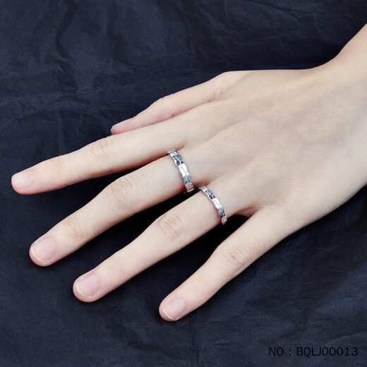 Jibaolou Pt950 platinum couple ring, platinum pair ring for men and women, rhombus ring, live couple ring, free engraving