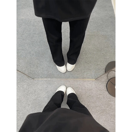 MASFANY微喇牛仔裤男夏季cleanfit修身美式高街弯刀裤子窄版显瘦直筒长裤 MAN856黑色 L