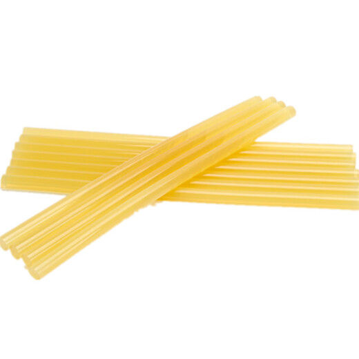 Boîte entière de 25 kg Bielle de colle à fusion chaude 7mm-11 mm jaune transparent Viscosité haute viscosité Séciles de colle blanche laiteuse chaude forte à haute température 11150 Ultra-défense transparente 25 Jin [Jin est égal à 0,5 kg] environ 1725 pièces