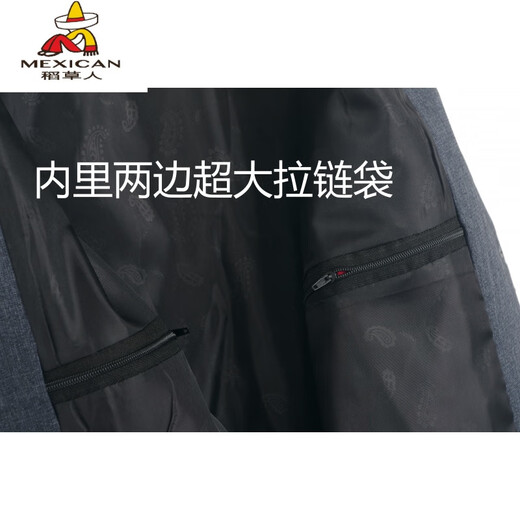 稻草人中老年男士马甲春秋薄款大码修身爸爸装背心中年男装商务休闲马夹 西装马甲-灰色 L 50码