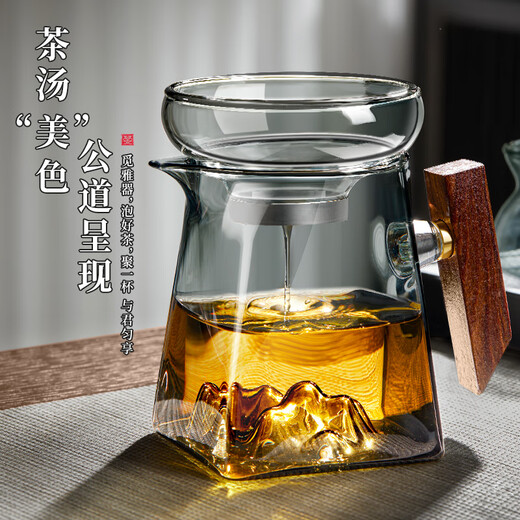 Eight Thousand Lines Justice Cup three-piece set glass tea leakage with filter tea divider tea set accessories special for high temperature resistant small green mandarin orange