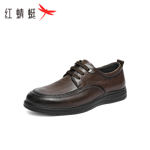Red Dragonfly Casual Lederschuhe Herren 2025 Frühling neuer weicher Sohle komfortabler Schnür-up-Geschäft im mittleren Alter Daddy Schuhe WTA15052 Brown 44