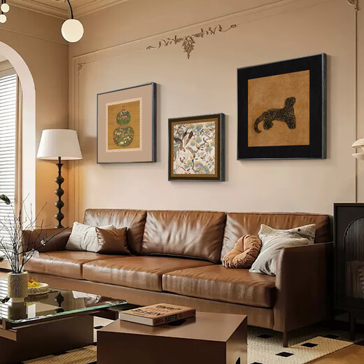 Yi Huanyu French Chinese style medieval retro Sanyu art niche high-end living room decoration painting sofa background wall hanging painting