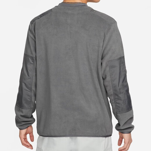 耐克（NIKE）卫衣男装夏季新款外套摇粒绒防风保暖运动服时尚圆领休闲套头衫 DD4855-068灰色 XL