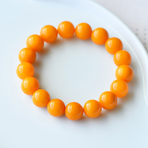 Longyin chicken fat yellow beeswax ring 10mm single ring simple ethnic style women's jewelry atmospheric hand jewelry birthday gift 10mm