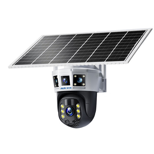 Aux 4G Solar Camera al aire libre sin electricidad y redes Lifelong Traffic Free Traffic-In Monitor remoto Monitor de alta definición Usuario en casa al aire libre 360 ​​grados sin puntos ciegos Visión nocturna panorámica