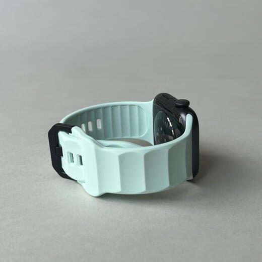 
Banmeiluo Powerful Watch Strap - Bamboo Corrugated Square Buckle Sports Silicone Watch Strap applewatch1098se65iwatch Misty Blue Apple s10.42mm