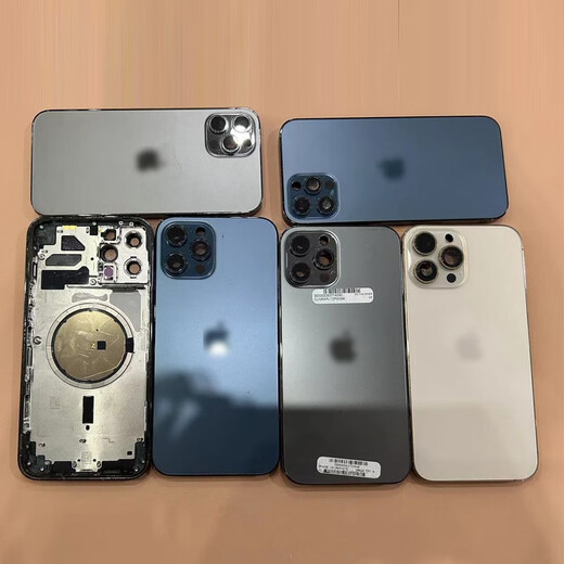 A适用苹果12iphone12promax后盖总成拆机中框原装边框12mini 12promax黑色原拆95新