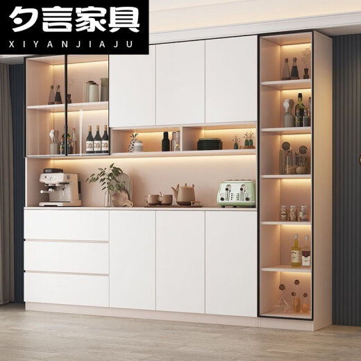 虞萌馨迪2025新款实木储物柜客厅家用厨房组装酒柜收纳置物柜餐边柜一体 款式12240*220钢化玻璃