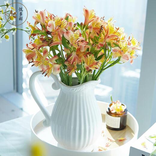 Yue Colorful Imperial Flower Princess Flower Amaryllis Flower Express Yunnan Base Straight Hair Hydroponic Fresh Cut Flowers for Girlfriends and Best Friends Narcissus Lily (Alstroemeria) 9-10 Branches