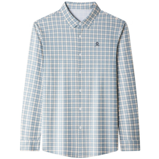 Mengtejiao men's mulberry silk long-sleeved shirt autumn middle-aged daddy's casual plaid shirt men's business suit 9906-Langer 185/3XL suitable for 165-185Jin [Jin equals 0.5 kg]