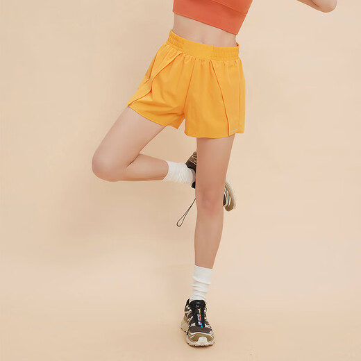 ANNERUN anti-exposure sports shorts running special women's fitness outerwear quick-drying Pilates Pilates loose hot pants Fengxin Purple S