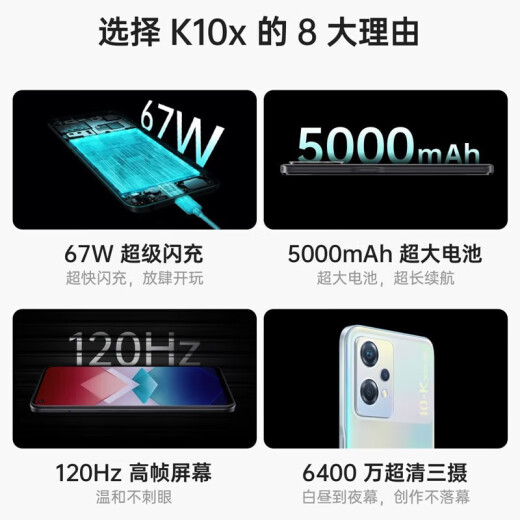 OPPO K10X Usado teléfono móvil 5G Snapdragon 695 120Hz High Frame Juego de fotos 5000 mAh Long Living Liver Aurora 8GB+128GB 99 Nuevo