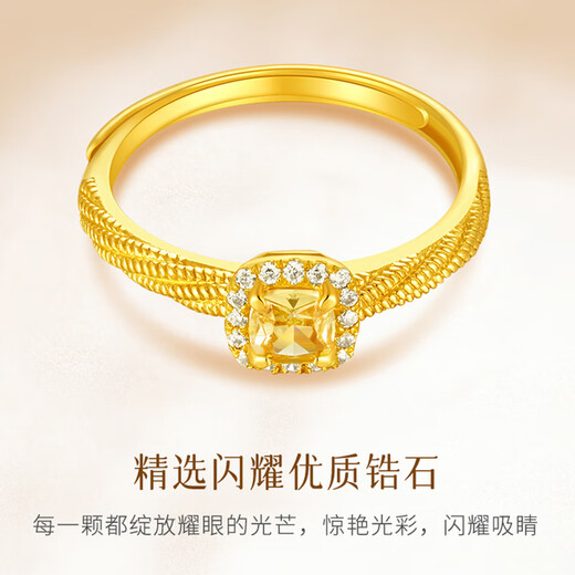 DL 1998 Fat Donglai same style small sugar cube gold ring small sugar cube women's gold covered silver ring new style for girlfriend's birthday gold small sugar cube ring counter gift box 1g opening adjustable