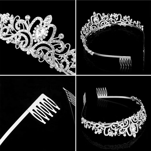 Princess Bai Qixin crystal crown tiara for female 18-year-old coming-of-age ceremony birthday goddess headband high-end bridal crown hair accessories silver crown