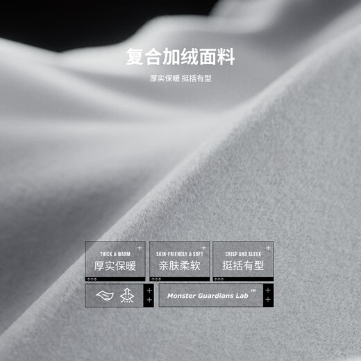 Monster Guardians Sports Suit Men's Autumn and Winter New Skin Friendly Warm Hooded Slim Sweatshirt Casual Sportswear Suit Gray Gray (Sweatshirt) Size Small L