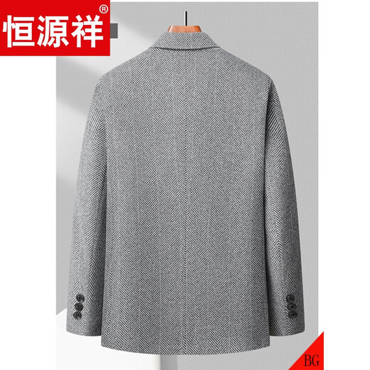 Hengyuanxiang-Anzug Herren Herumn Casual Wollanzug Herrenjacke mittleren Alters 2023 Herbst und Winter Neues Produkt Woolen Tide Khaki 2305K 3xl empfohlen 160-175jin [Jin gleich 0,5 kg]