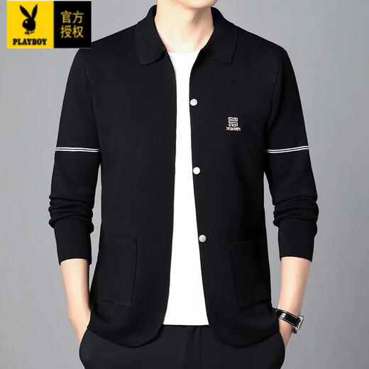 Playboy (Playboy) Stricker Strickjacke für Männer Frühling und Herbst 2025 Neue trendige reine Wolle Außenpullover Herren-Gelegenheitsjacke Männer Khaki M [geeignet für 95-120jin [Jin gleich 0,5 kg]]]]]
