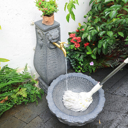 Kushifang courtyard balcony water faucet mop pool outdoor garden decoration landscaping column faucet household floor-standing mop pool Ping An Xile column water faucet without faucet