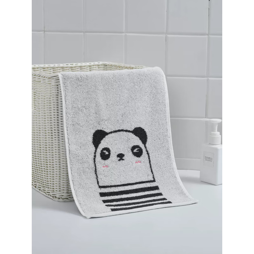 Jie Liya (grace) cartoon cotton children's towel household pure cotton absorbs water and does not shed lint, small face towel for men and women, pink 1 blue 1 white 1 meter 1 pure cotton 4 pack